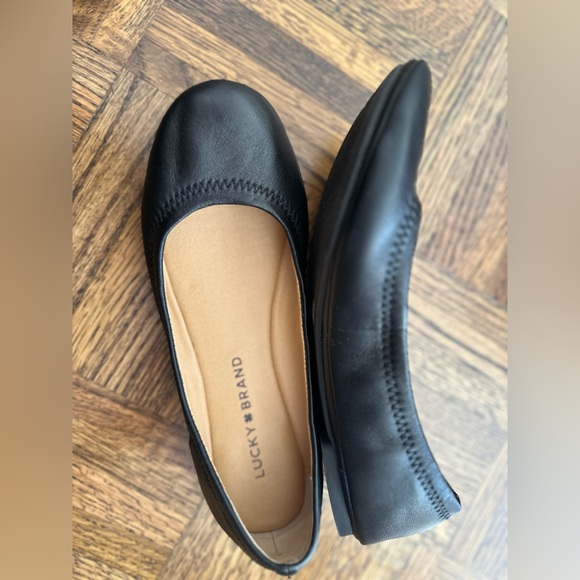 Lucky brand “Emmie” black leather ballerina flats women’s size 5.5 M - Picture 8 of 9